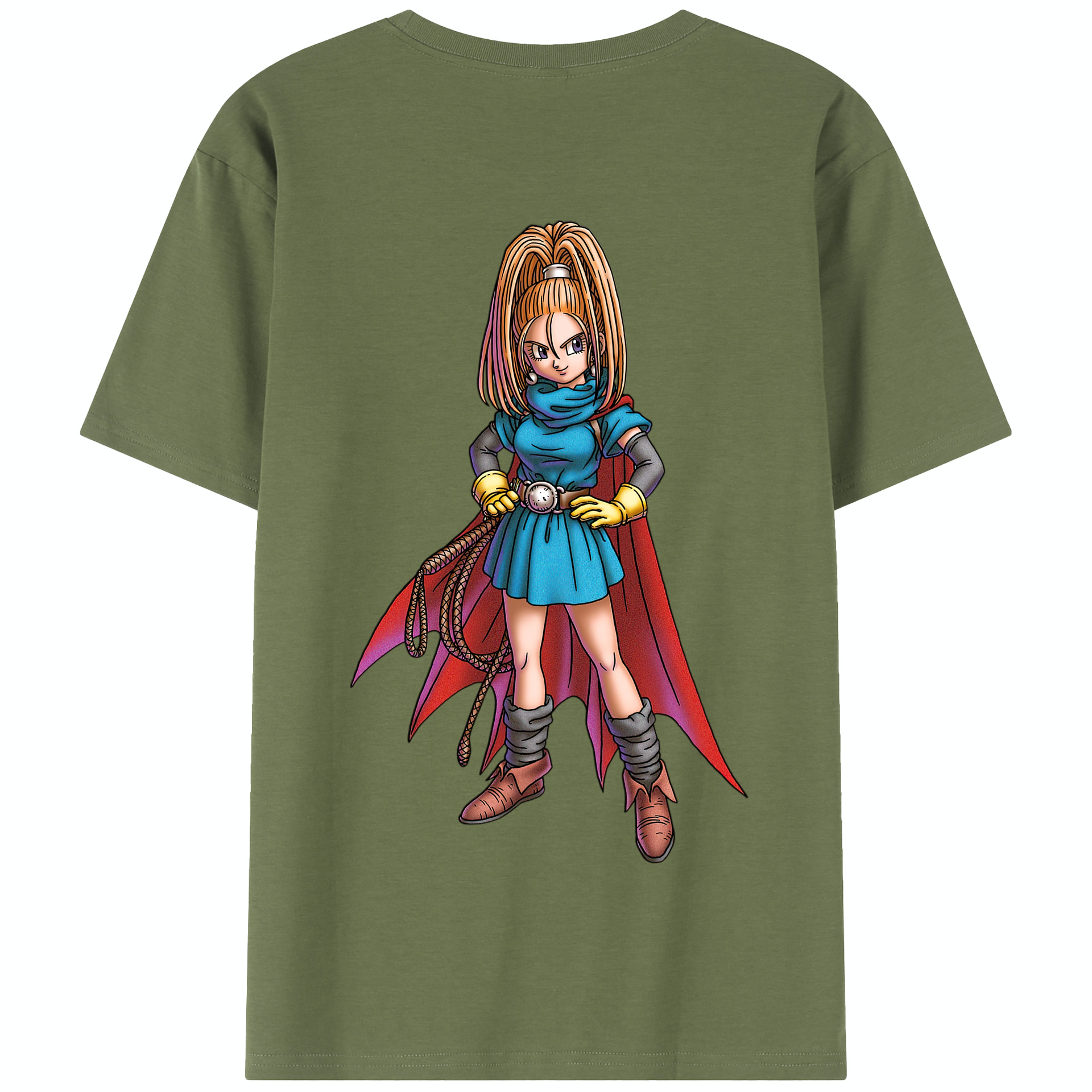 （画像用） ドラゴンクエスト Doragon Kuesuto Dragon Quest 綿100％半袖Tシャツ（背面プリント）